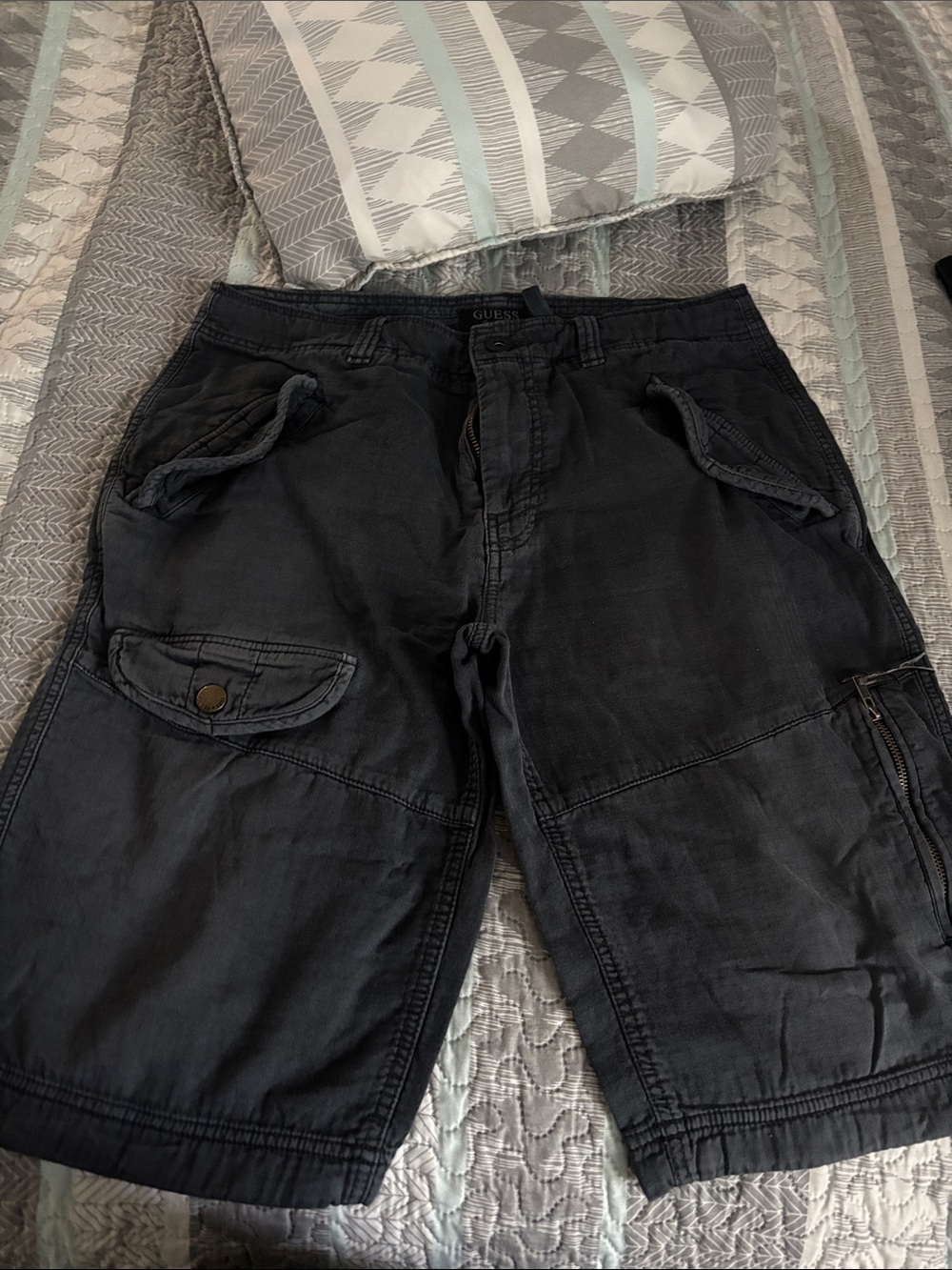 Guess Men's Black Cargo Shorts